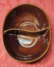 Vintage Marcrest Oven Proof Stoneware Divided Dish Made in USA