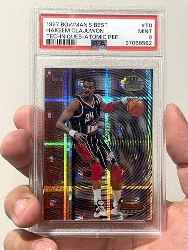 Hakeem Olajuwon [Atomic Refractor] #T8 1997 Bowman's Best Techniques card