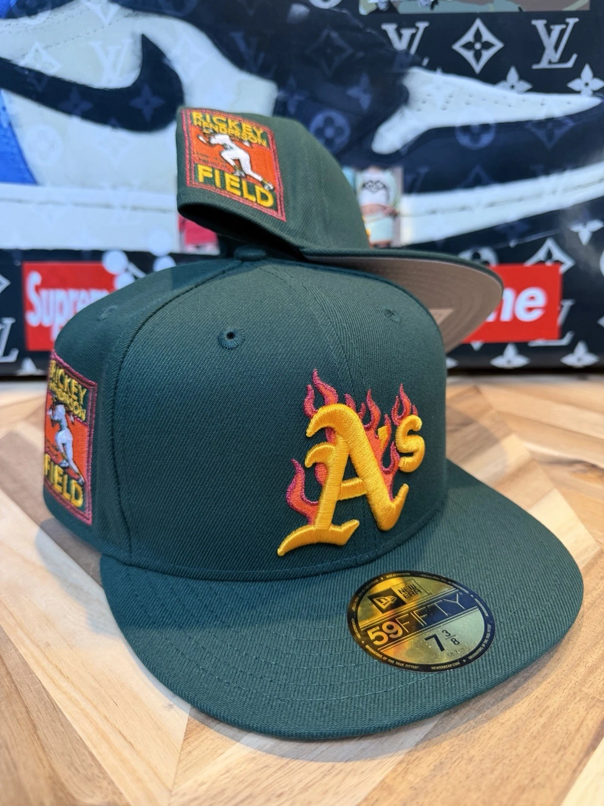 New Era Hat Club Main Event F & F Pack Oakland Athletics A’s Fire Flames 7 3/8