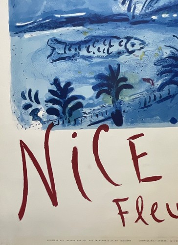 MARC CHAGALL AFFICHE LITHO 1962 NICE SOLEIL FLEURS MOURLOT FRENCH POSTER - Picture 5 of 7
