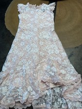 RARE EDITIONS GIRLS DRESS 7 LACE ROMANTIC FLOWERGIRL FAIRY