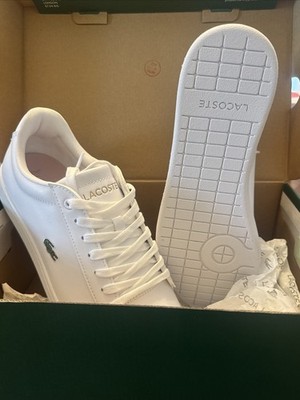Lacoste Hydez 119 White/Gld Leather Women s (Size 8) - New!