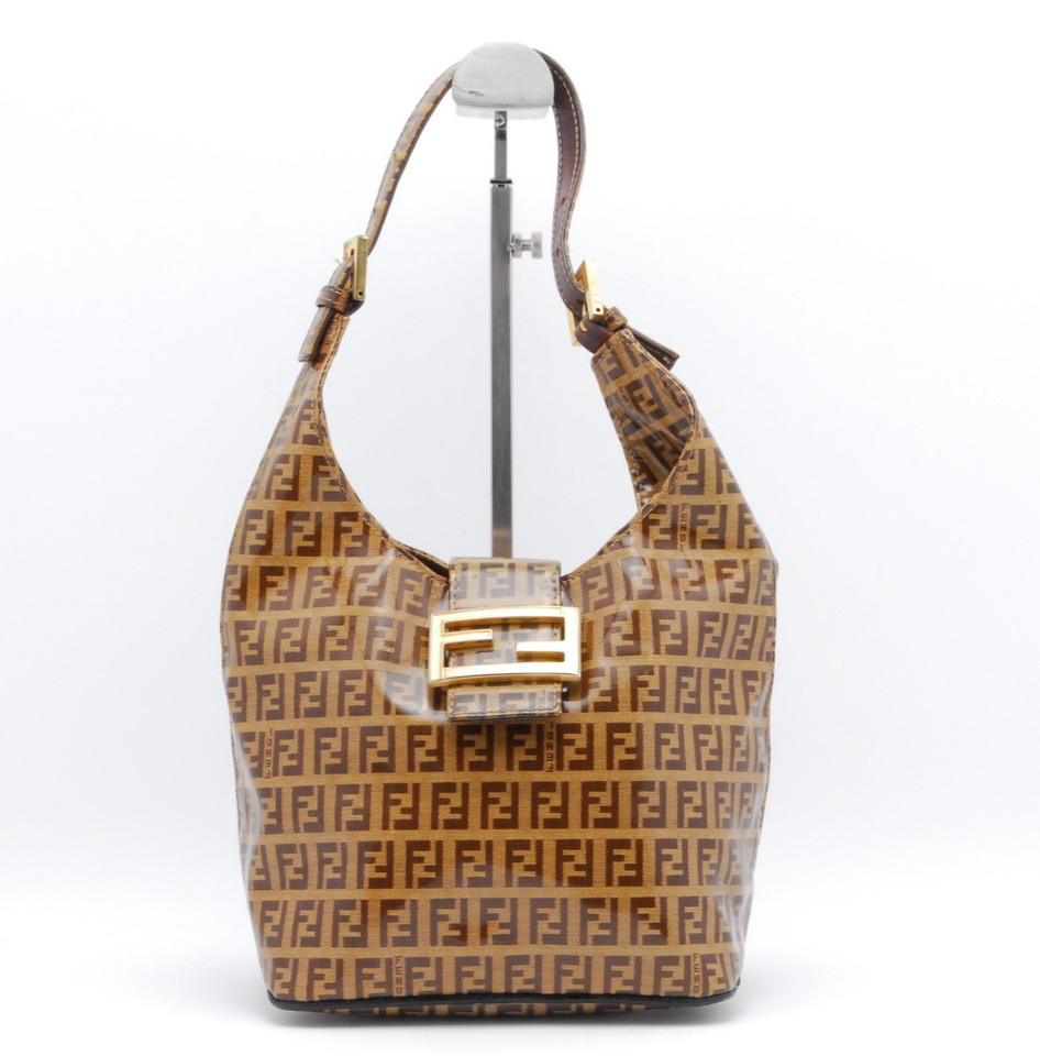FENDI Mamma Baguette One Shoulder bag Coated Canvas Purse Beige 2384 26686 018