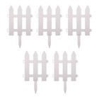 5 Sets Plastic Fence Outdoor Picket Fence Decorative Landscape Edging White