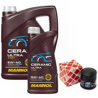 MotoröL Set 5W-40 Ceramic Ultra 6 Liter + ÖLfilter FüR Renault Koleos I Subaru
