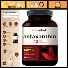 Maximum Strength Astaxanthin 12mg - 240 Softgels, Natural Antioxidant, Non-GMO,