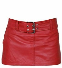 Ladies Genuine Leather Red Mini Skirt Clubwear