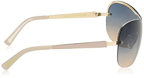 Óculos de sol feminino 444sp anos 90 escudo de metal retangular (139mm) - proteção UV400, - Imagem 4 de 4