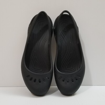 Crocs Kadee Iconic Comfort Ballet Flats Slip On Croslite Black Women Sz 7 Shoes