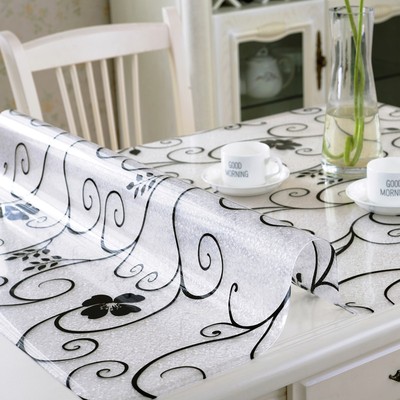 Rectangle Clear Soft Glass Pvc Dinning Table Cover Protector Desk