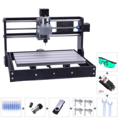 CNC3018 Pro 3 Axis CNC Router Kit Mini Laser Engraving Machine + 20W Laser Head/