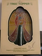 1979 Hallmark Tree Topper Christmas Angel 9" Acrylic Stained Glass Look