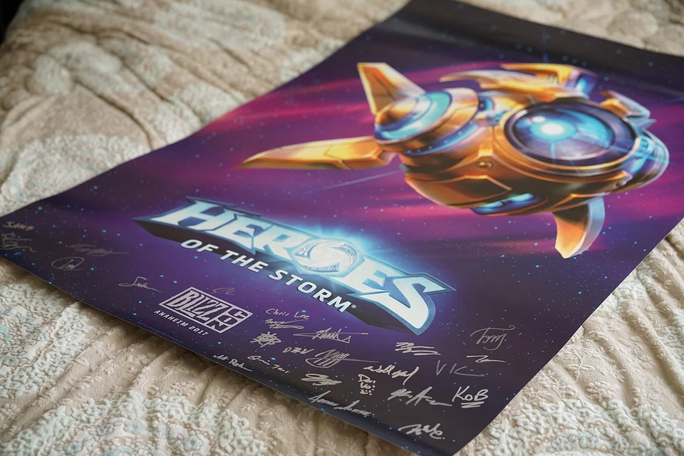 Póster oficial firmado por Heroes of the Storm de la Blizzcon 2017 Foto 3 de 3