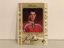 1999 UPPER DECK SP AUTHENTIC SIGN OF THE TIMES KRIS BEECH #KB 095/100 HOCKEY NHL