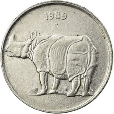 #673233 M&uuml;nze, INDIA-REPUBLIC, 25 Paise, 1989, SS, Stainless Steel, KM:54