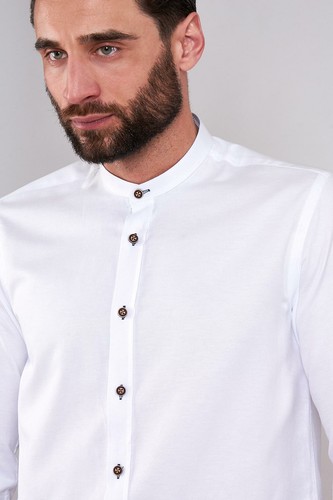 Mens Marc Darcy White Grandad Collar 