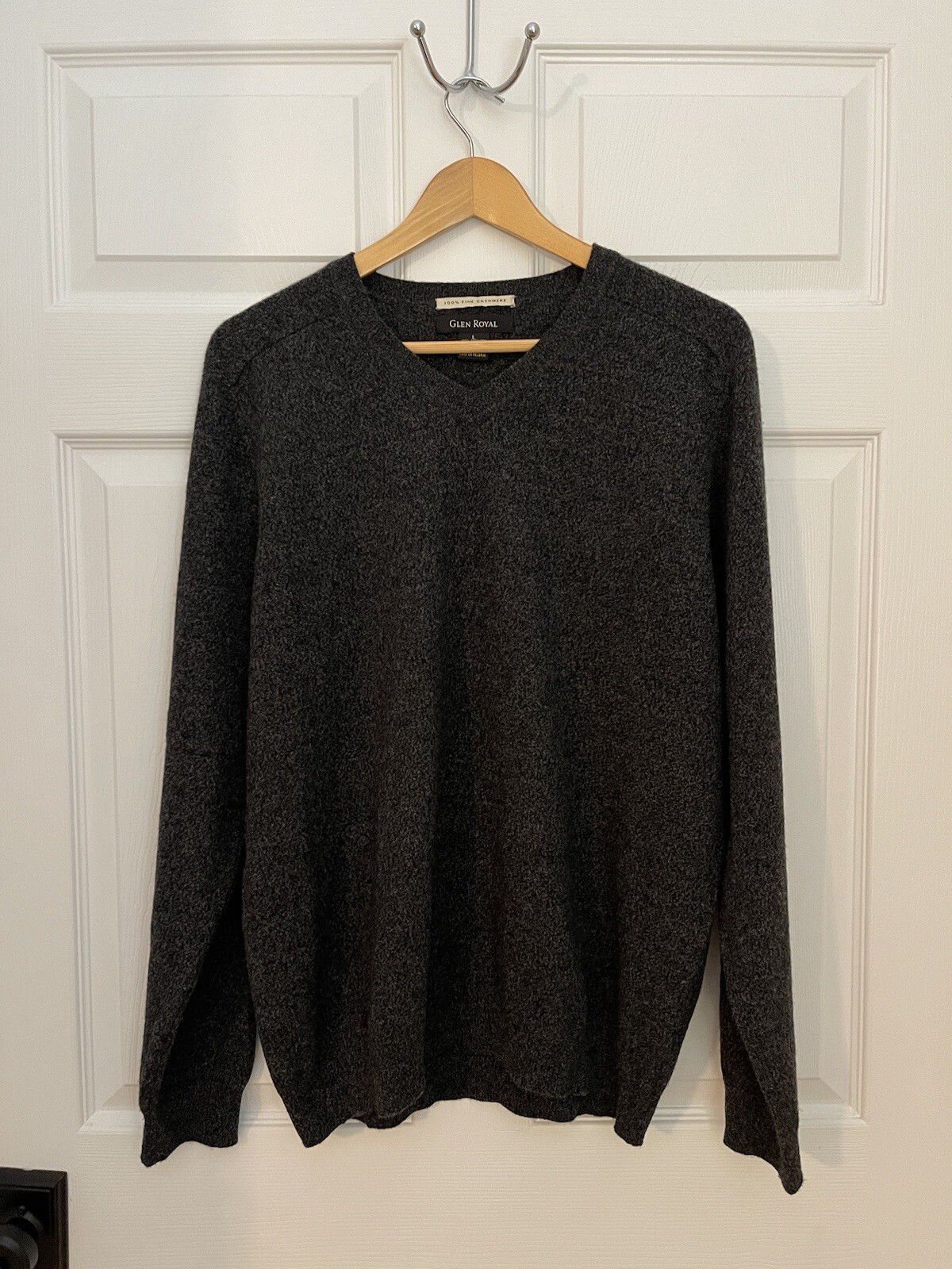 Glen Royal Mens L Vintage Excellent Condition 100 Fine Cashmere Gray