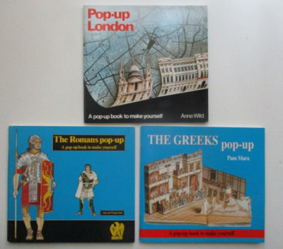 3 Pop-Ups London Romans Greeks Paperbacks Anne Wild, Andy Maggie Hall, Pam Mara