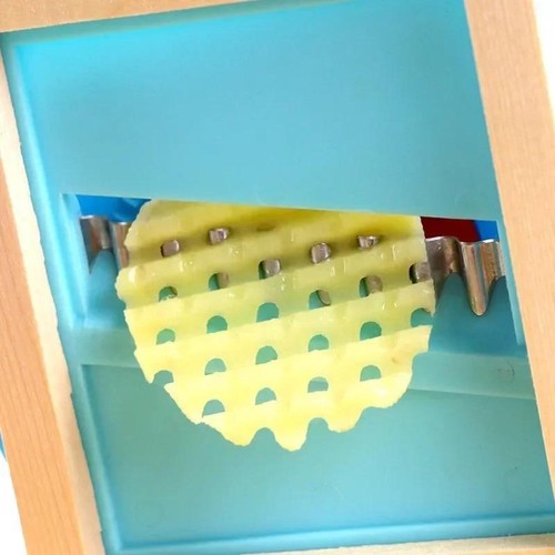 Potato Chips Slicer Cutter Waffle Grid French Fries Slice Maker Stainless Steel - Picture 4 of 16