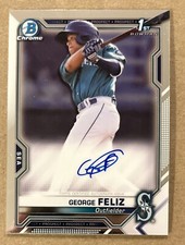 2021 1st Bowman Chrome Auto GEORGE FELIZ #CPA-GF Mariners