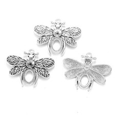 BLUK 20Pcs Dragonfly Charms DIY Jewelry Making Pendants Antique Silver