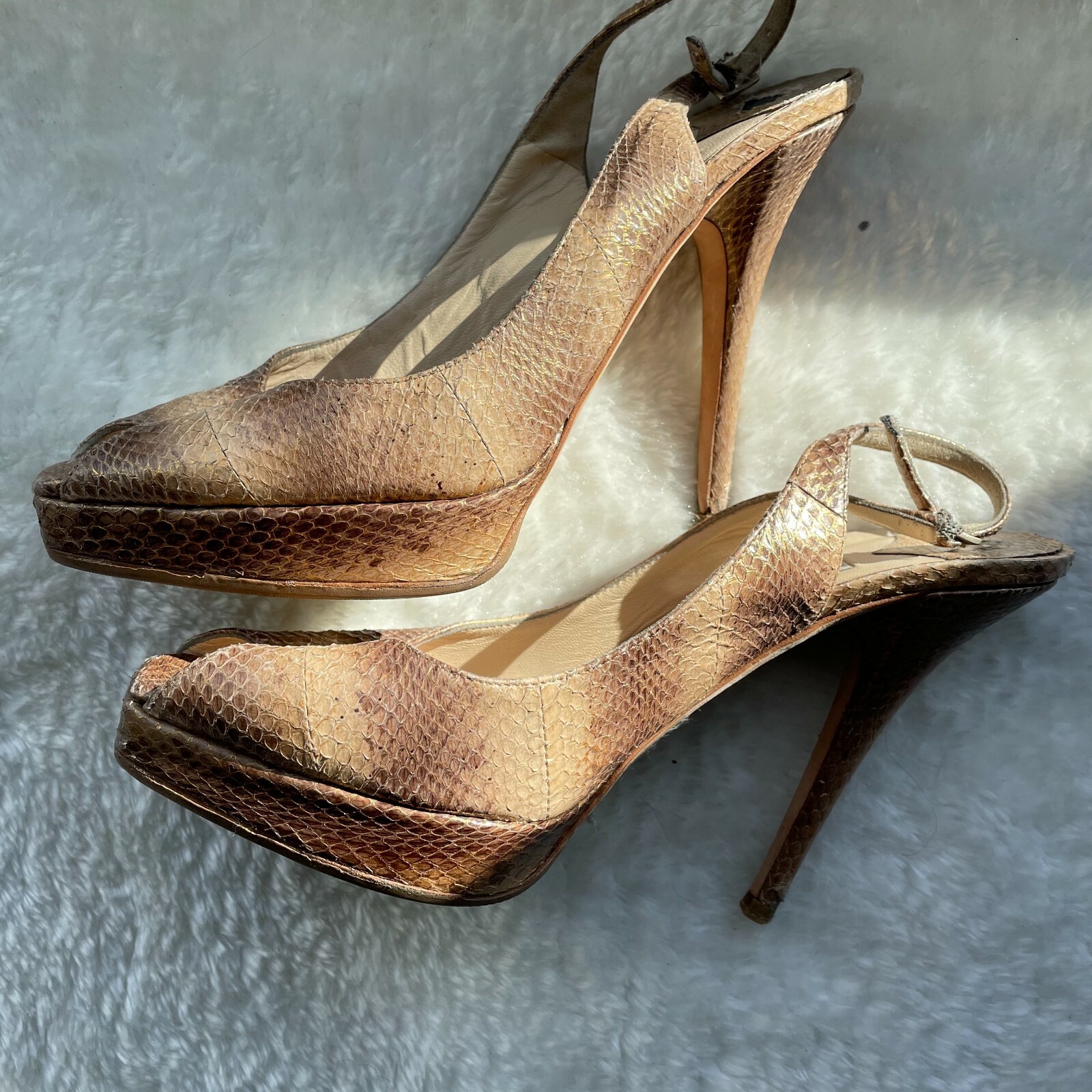 Jimmy Choo Python Platform Heels - 38.5 - image 1