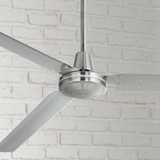 72" Modern Industrial Ceiling Fan Brushed Nickel with Wall Control - Lamps Plus