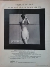 1954 Womens Promise Poirette D-9 high Waist Girdle Bra Vintage Fashion ad