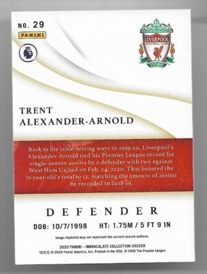2020 Panini Immaculate Base Card : Trent Alexander-Arnold
