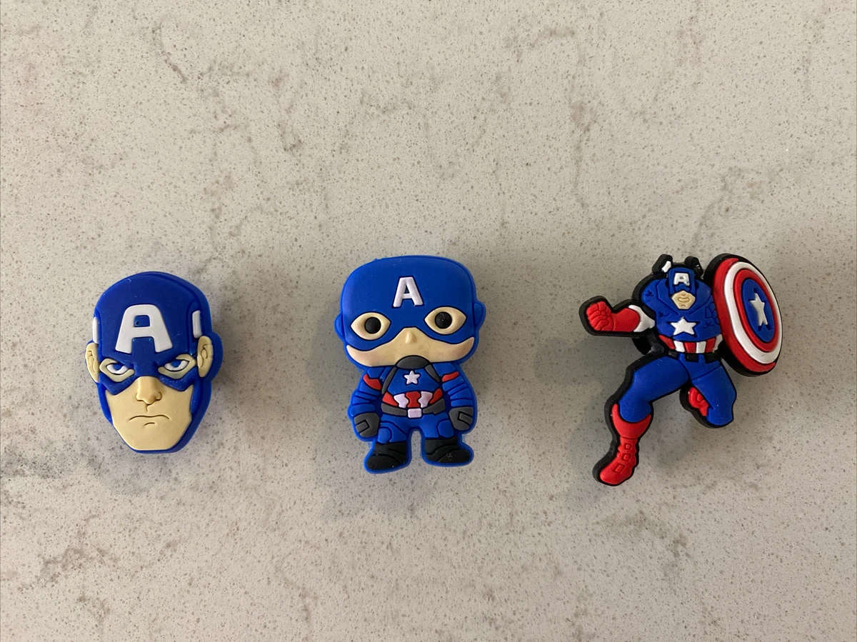 LOT OF 3 MARVEL JIBBITZ SHOE CHARM CAPTAIN AMERICA CUTIE