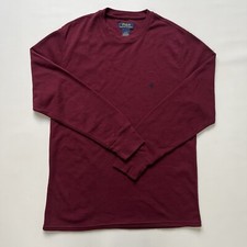 Ralph Lauren Mens Waffle Knit Thermal Pajama Shirt, Red, Large