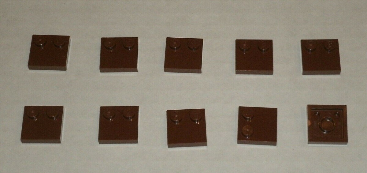 LEGO NEW 2x2 Reddish Brown Tile with 2 Studs (10x) 6196221 Brick 