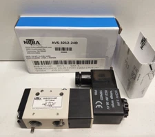 NEW OLD STOCK! NITRA 24V 1/4" 3-WAY 2-POSITION SOLENOID VALVE AVS-3212-24D
