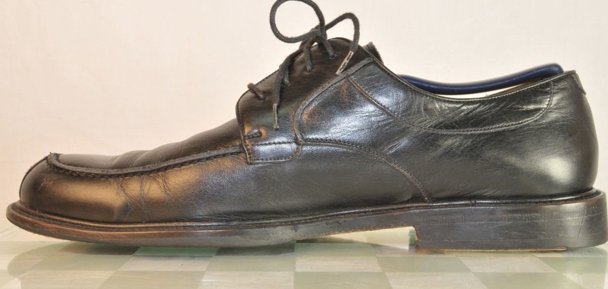 Mezlan Cordoba Oxfords Mens Size 9 W Black Leather Dress Shoes Split Toe Spain Mezlan Cordoba Black Leather Split Moc Toe Derby Oxfords  main image 2