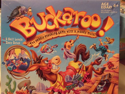 PRE-OWNED 2004 BUCKAROO!! GAME - SADDLE STACKING GAME W/MOODY MULE AGE 4+ - EUC - 第 1/8 張圖片