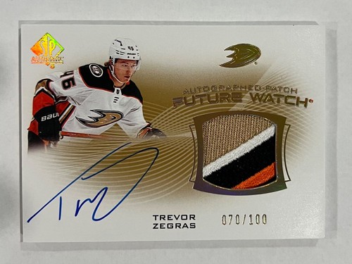 2021-22 UD SP Authentic Trevor Zegras Future Watch Auto Patch /100 SPA FWAP