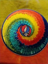 Grateful Dead Steal Your Face Rainbow Swirl 3.25 Inch Iron On Patch