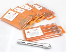 101pc Mini HSS Twist Micro-Drill Bits Set Index 61-80 w/Aluminum Hand Drill