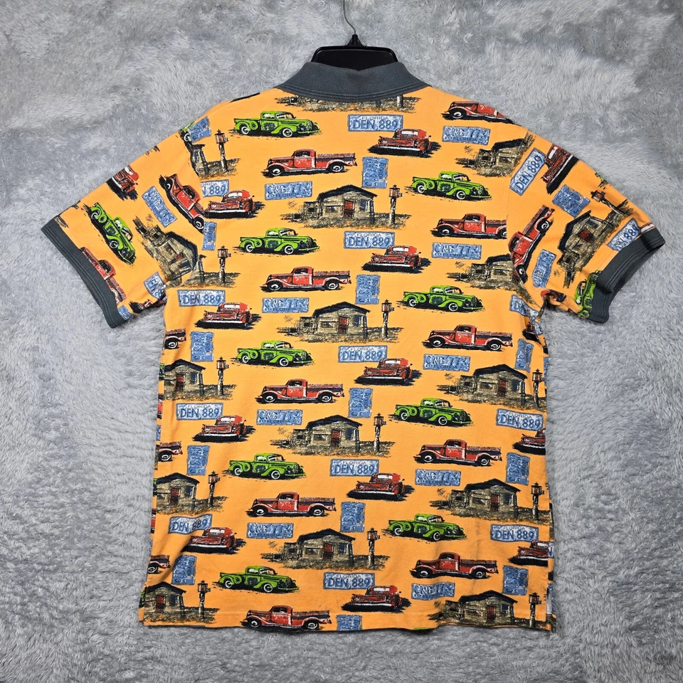 Camisa polo vintage antigua con matrícula de camión grande tejida de algodón estampado por todas partes Foto 4 de 4