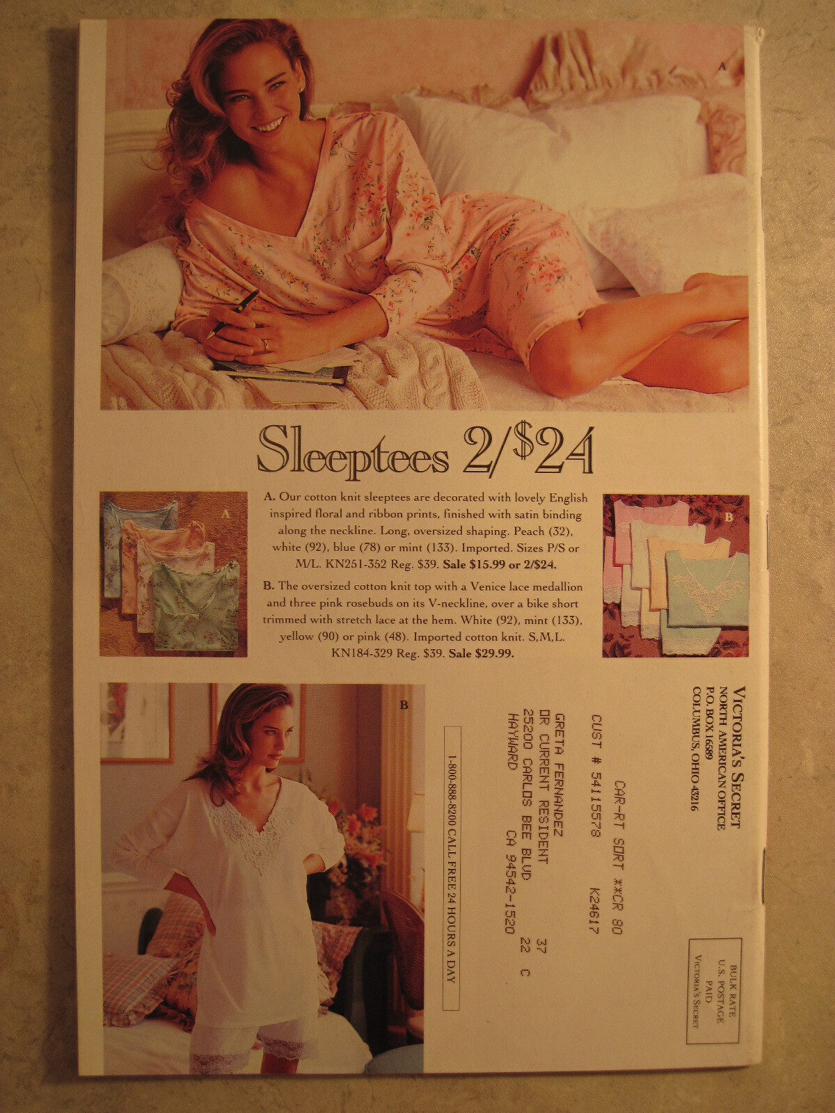 1992 Victoria's Secret Winter Sale Catalog Irwin, Goodacre, Lanza
