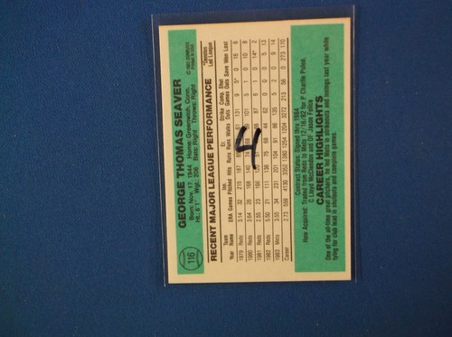 1984 Donruss Baseball # 116 Tom Seaver NMT+ # 4 - Picture 2 of 2