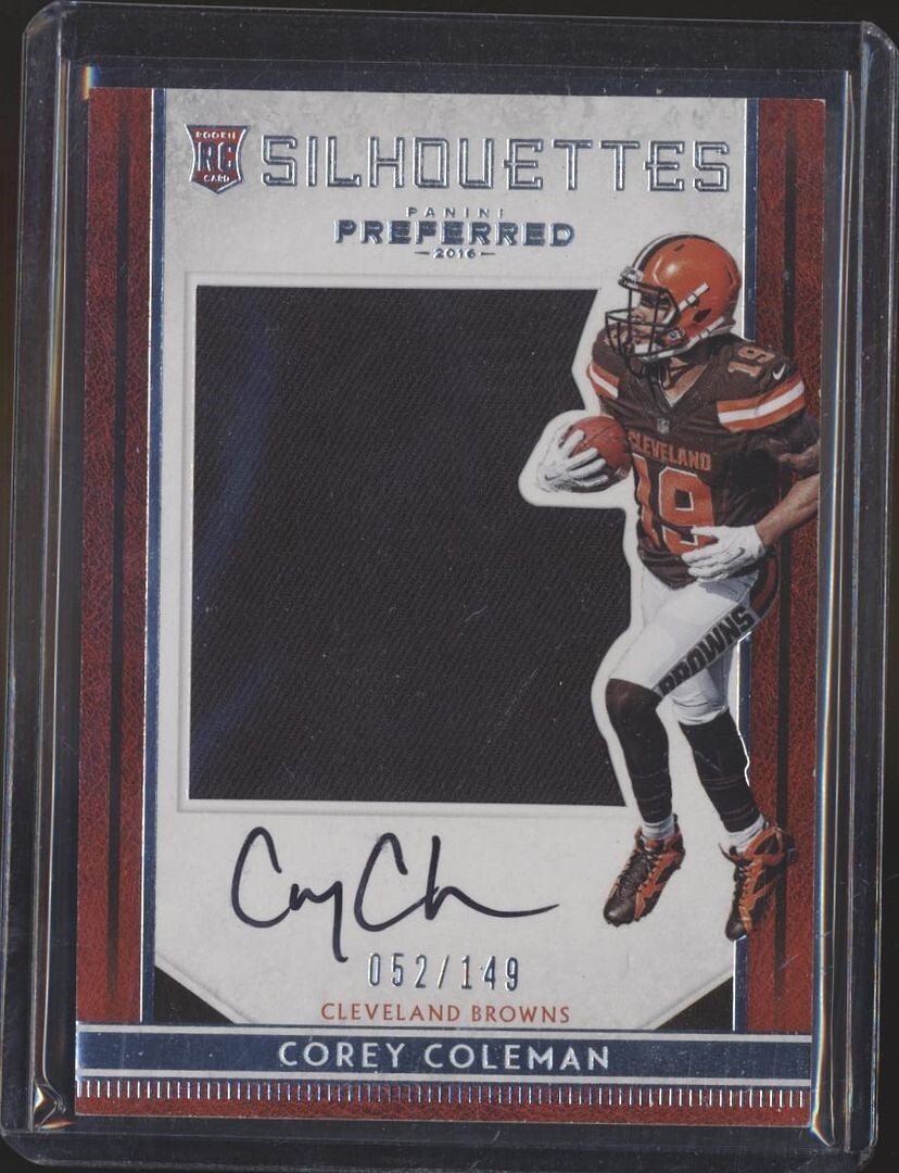 2016 PREFERRED ROOKIE SILHOUETTES /149 JERSEY AUTO COREY COLEMAN - Main Image