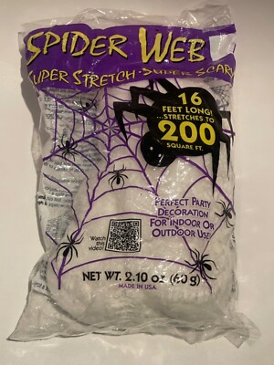 Fun World Super Stretch Spider Web for Halloween Indoor/Outdoor Decoration 