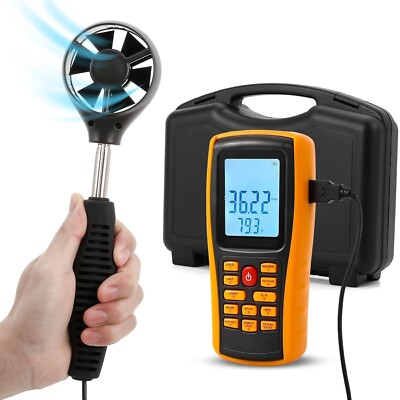 Bonvoisin Anemometer Handgerät CFM/CMM Luftstromgeschwindigkeitsmesser Windgesch