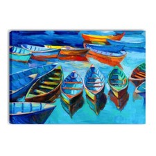 ITALIAQUADRI Quadro Mare e Barche Stampa su Tela Marina Grande Soggiorno Ufficio