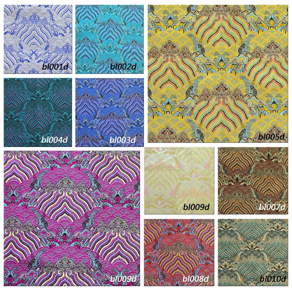 Faux Silk Brocade (Cloud Paradise) Jacquard Damask Kimono Fabric Material BL1 - Image 2 of 4