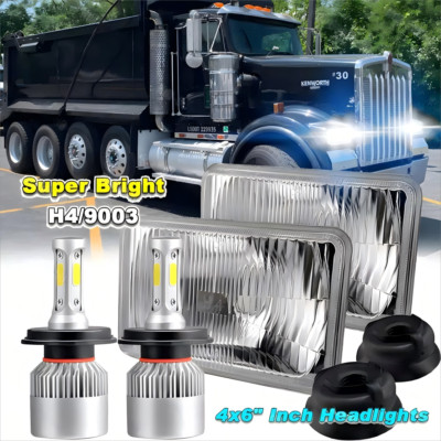 2pc 4x6'' LED Headlights Hi/Lo Beam Headlamps fit for Chevrolet Kenworth Trucks