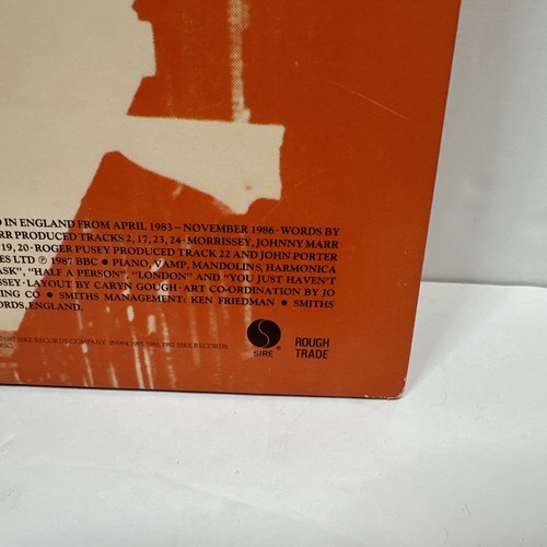 VINYL LP THE SMITHS LOUDER THAN BOMBS 1987 ROUGH TRADE/SIRE Promo Stamped - Picture 14 of 23