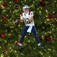 Drake Maye wood ornament FREE SHIPPING