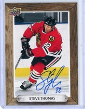 2024-25 U.D. ENGRAINED ICONS HOCKEY BEEHIVE SIGNATURES BLACKHAWKS Steve Thomas